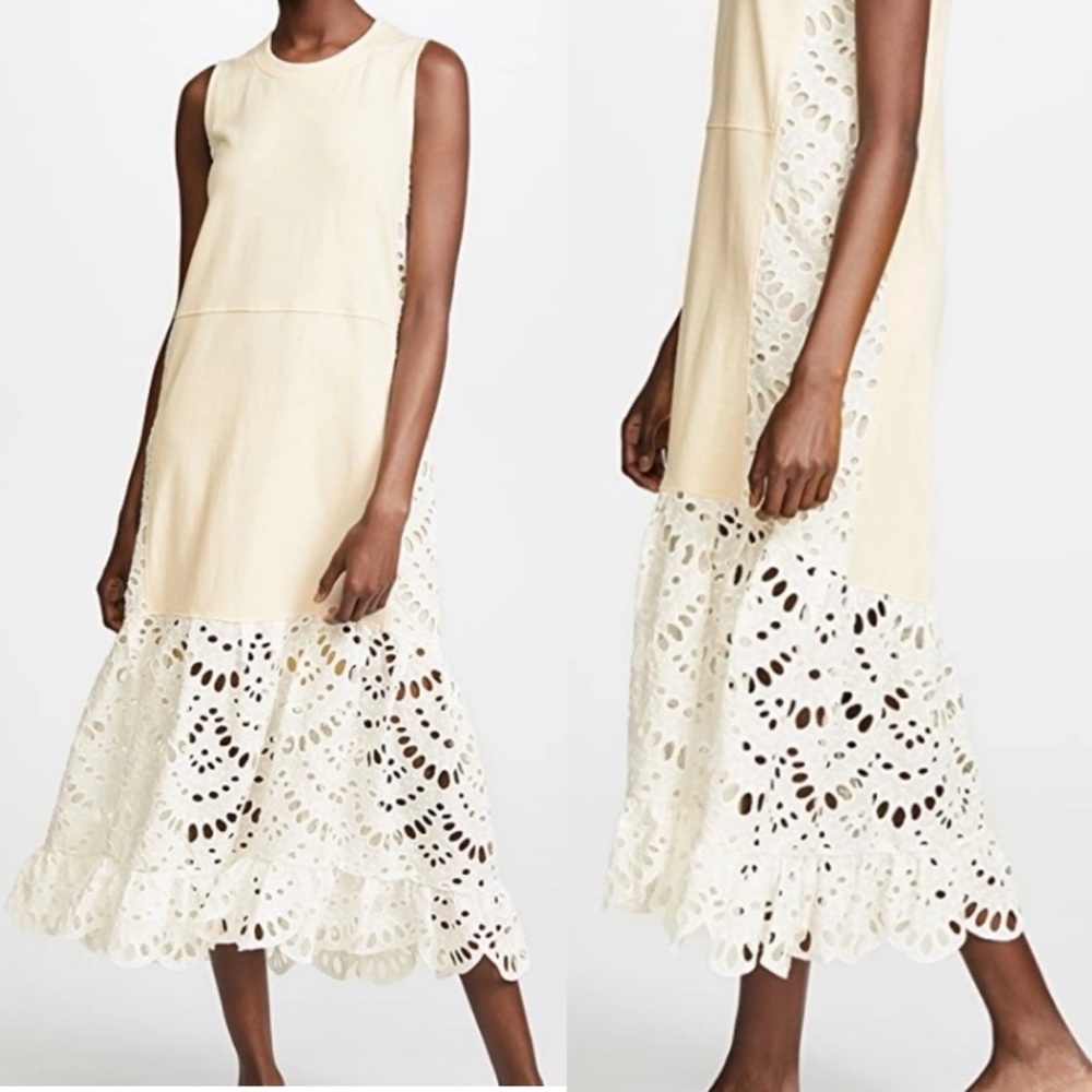SEE BY CHLOE‎ Eyelet Bottom Sleeveless Dress